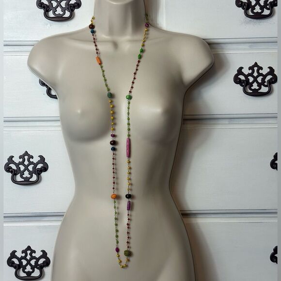 Vintage Long Beaded‎ Necklace - Picture 3 of 8
